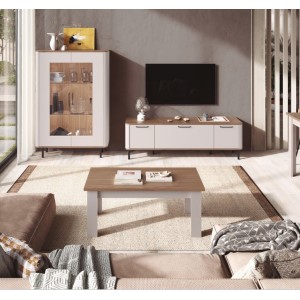Conjunto Salón Moderno: Vitrina y Mueble TV | Diseño Nórdico