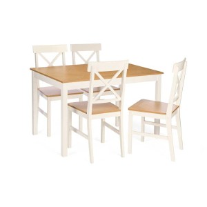 Conjunto Mesa y 4 Sillas Nórdico Blanco | Muebles Sari