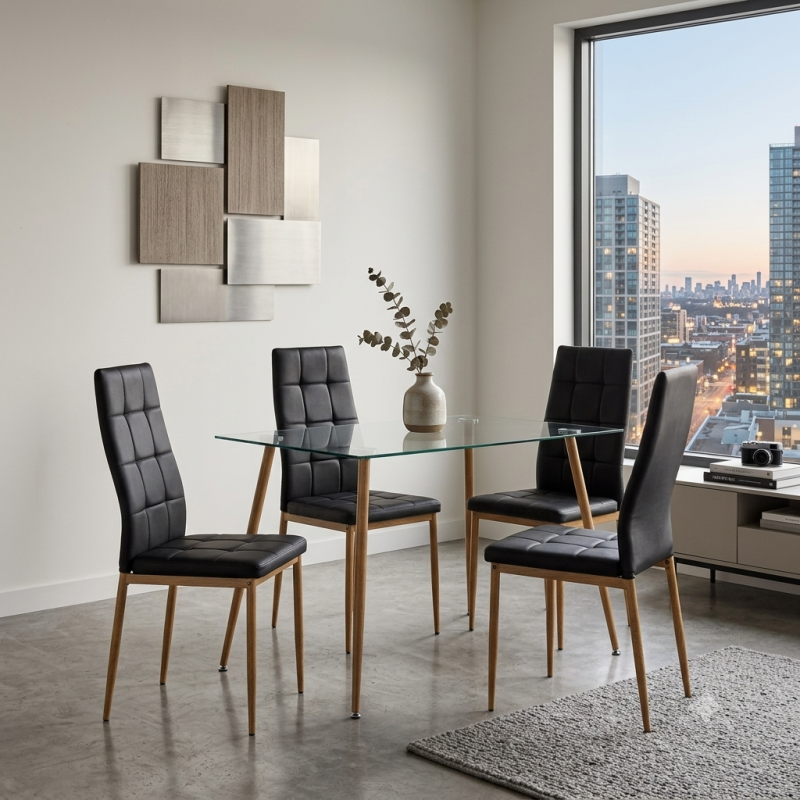 Conjunto Mesa y 4 Sillas Davi Industrial | Muebles Sari