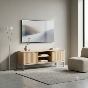 Mueble TV Tasso Beige 120 cm | Diseño Nórdico Estriado