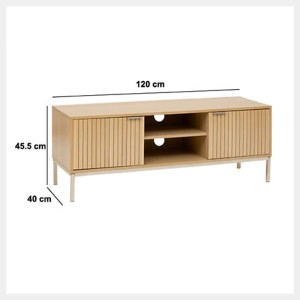 Mueble TV Tasso Beige 120 cm | Diseño Nórdico Estriado