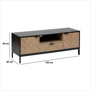 Mueble TV Industrial con Puertas y Cajón | Estilo Moderno y Funcional