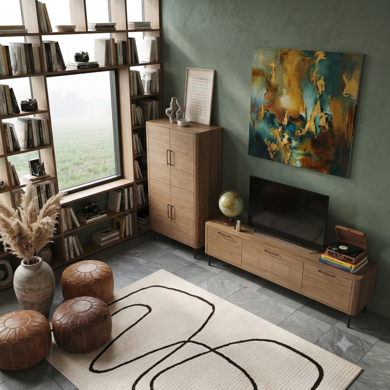Mueble Comedor Turís | Diseño Rústico Moderno con Almacenaje