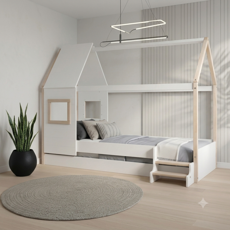 Cama Infantil Cabaña Minimalista | Diseño Moderno | Muebles Sari