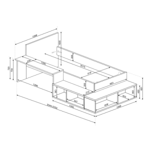 Cama con Escritorio y Almacenaje Moderno | Muebles Sari