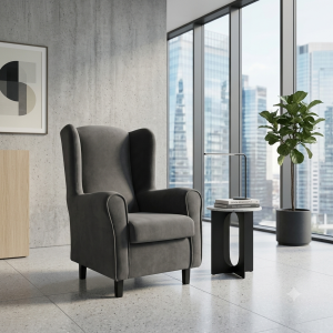 Butaca Orejera Moderna Gris | Diseño Minimalista y Confort