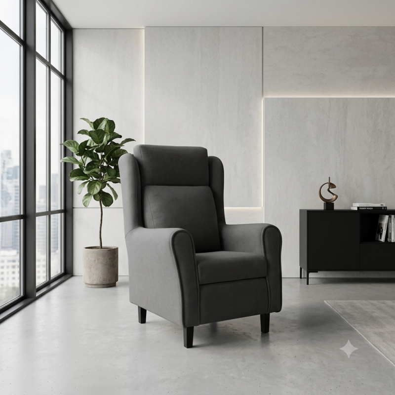 Butaca Orejera Color Marengo | Diseño Elegante y Ergonómico