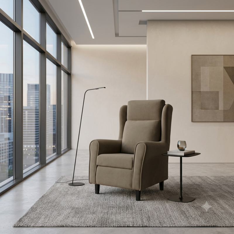 Butaca Orejera Color Taupe | Diseño Moderno y Confort