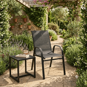 Silla de Jardín Negra Minimalista | Estilo Nórdico - Muebles Sari
