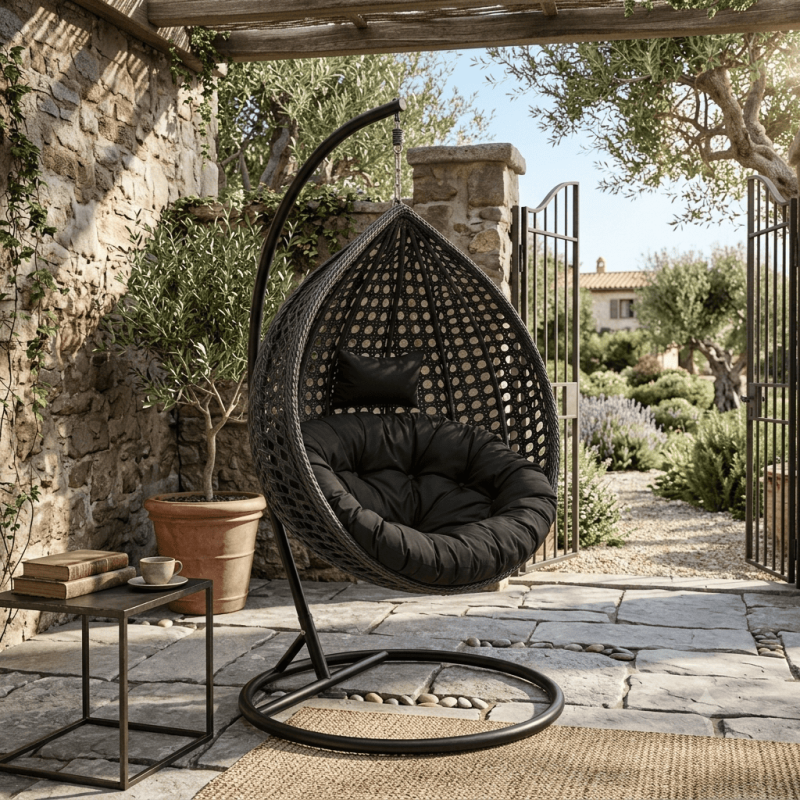 Silla Colgante Nido con Cojín - Estilo y Confort | Muebles Sari
