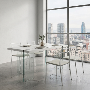 Mesa de Comedor Minimalista Moderna Patas de Cristal | Muebles Sari