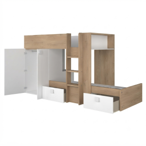 Litera Juvenil con Armario y Cajones | Diseño Compacto | Muebles Sari