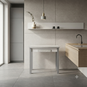 Mesa de Cocina Extensible Cajón Efecto Cemento | Muebles Sari