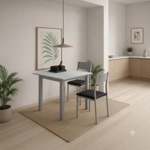 Mesa de Cocina Extensible Cajón Efecto Cemento | Muebles Sari
