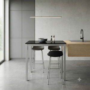 Mesa de Cocina Alta Extensible Tipo Bar Negra | Muebles Sari