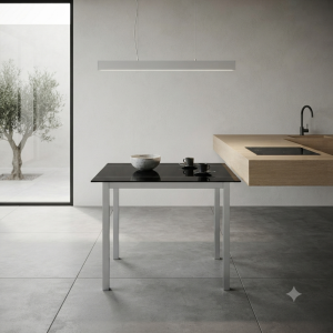 Mesa de Cocina Alta Extensible Tipo Bar Negra | Muebles Sari