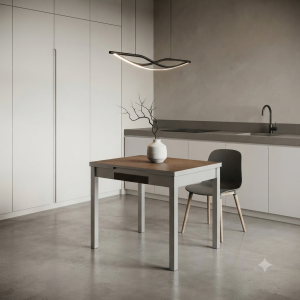 Mesa Cocina Extensible con Cajón Óxido y Gris | Muebles Sari