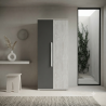 Armario 2 Puertas Combinado Gris Grafito y Cemento Claro con Tirador Vertical