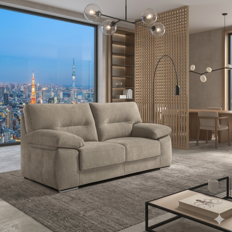 Sofá 3 Plazas Moderno | Disponible en Beige y Gris