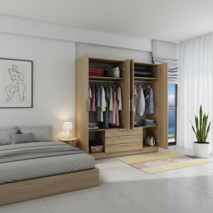 Armario 4 Puertas Roble | Almacenamiento y Estilo